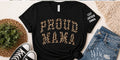 Custom Proud Mama Leopard Print Shirt | Personalized Mom Tee | Kids Names Sleeve | Est Year Back