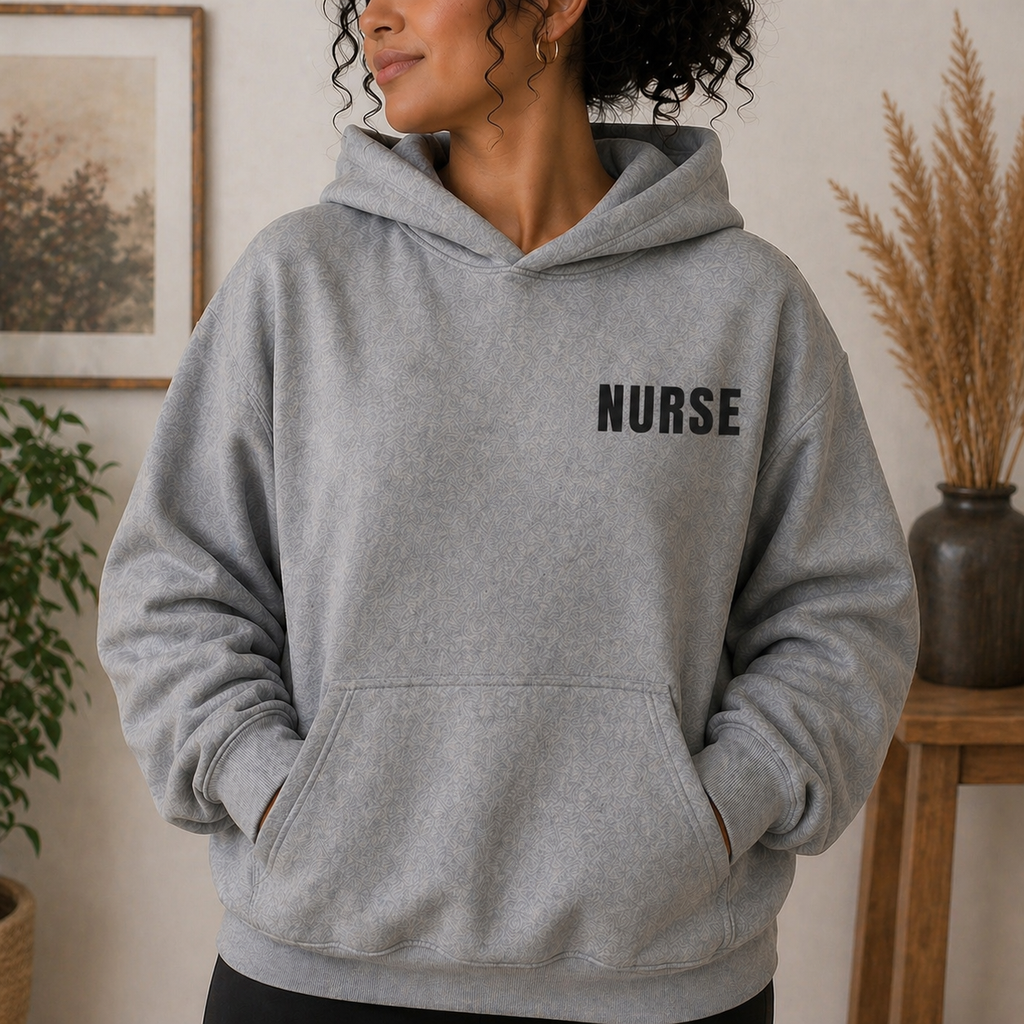 Guided by Jesus Nurse Hoodie – Women’s Fit Grey Hoodie (Custom Name Option)