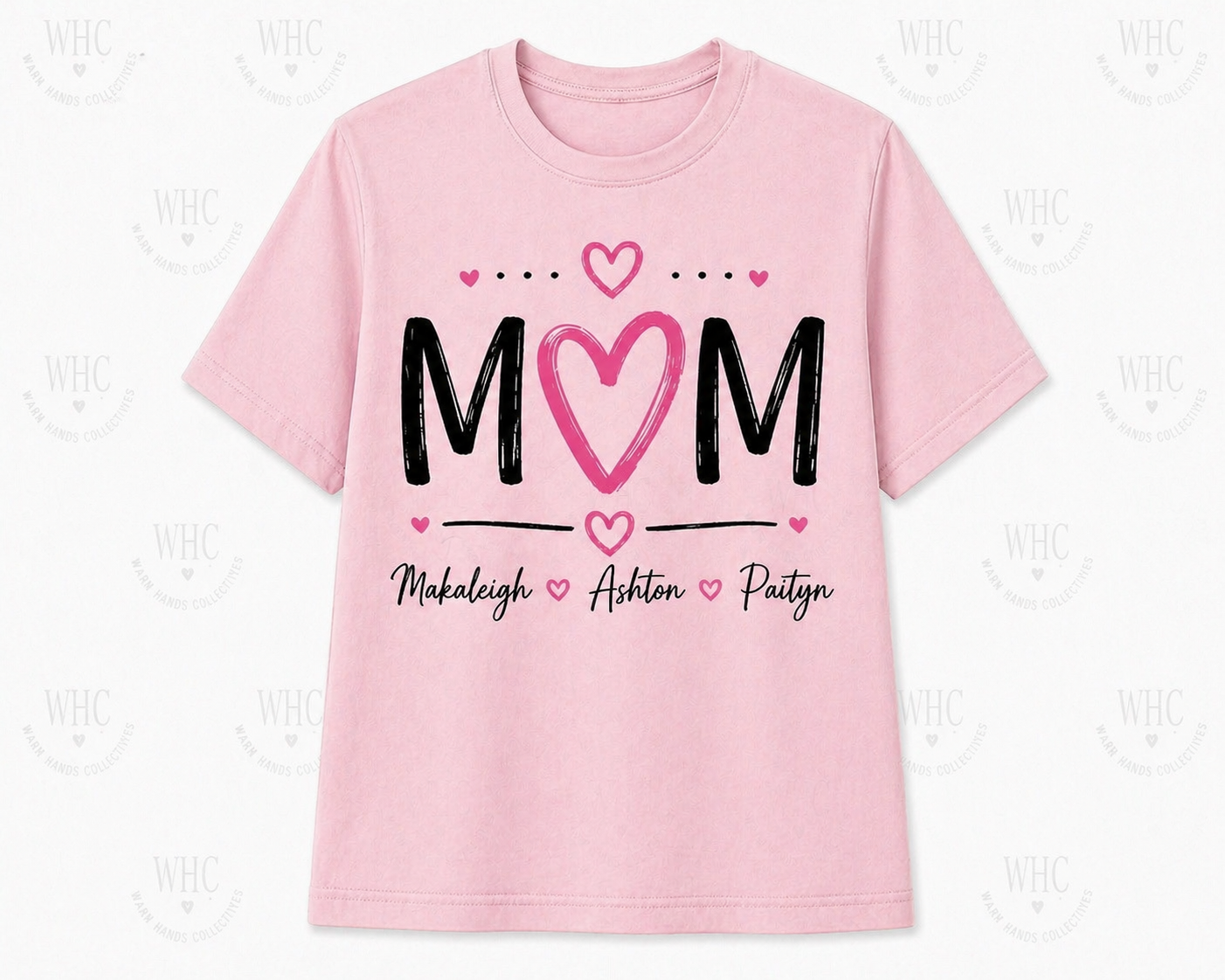 Custom MOM Shirt with Kids Names – Personalized Mother’s Day T-Shirt | Sleeve Name Design | Gift for Mom