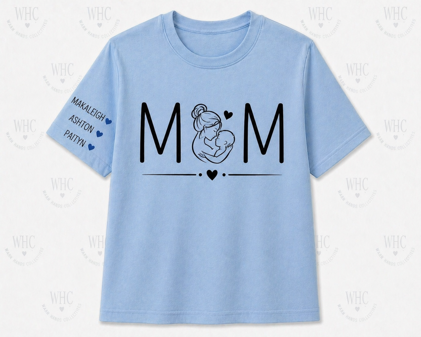 Custom MOM Shirt with Kids Names – Personalized Mother’s Day T-Shirt | Sleeve Name Design | Gift for Mom